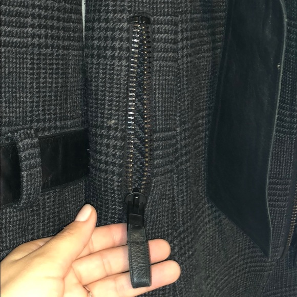 Mackage Nori Grey Plaid Wool Long Warm Coat - Picture 4 of 17